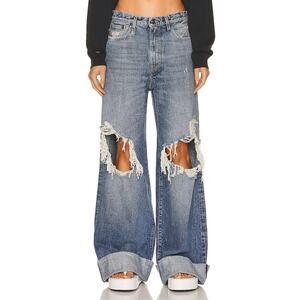 R13 'Lisa' Blue Cotton Baggy Denim Jean Size 25